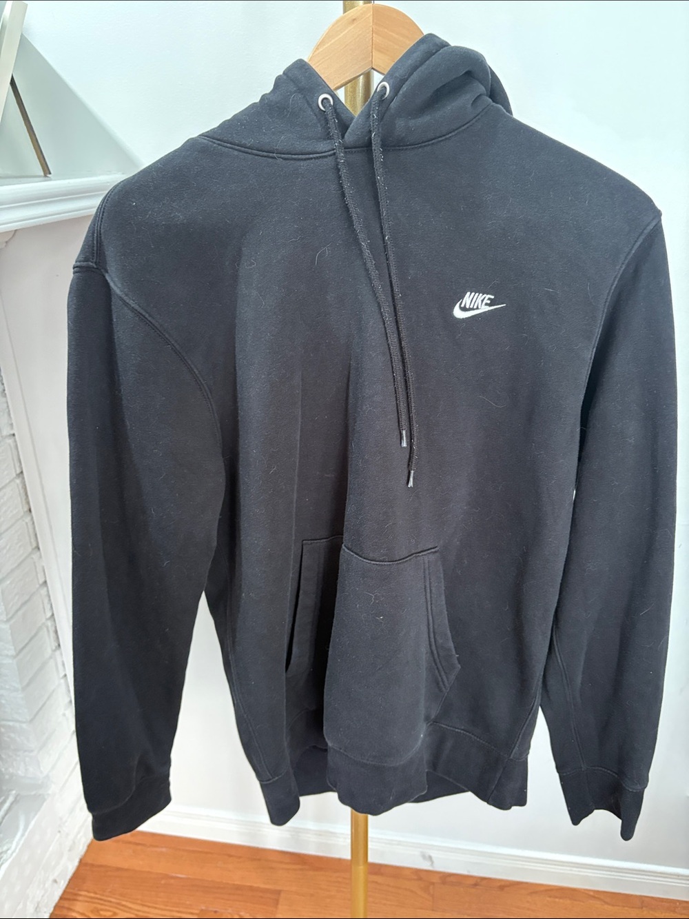 Nike Black Pullover Hoodie with White Swoosh